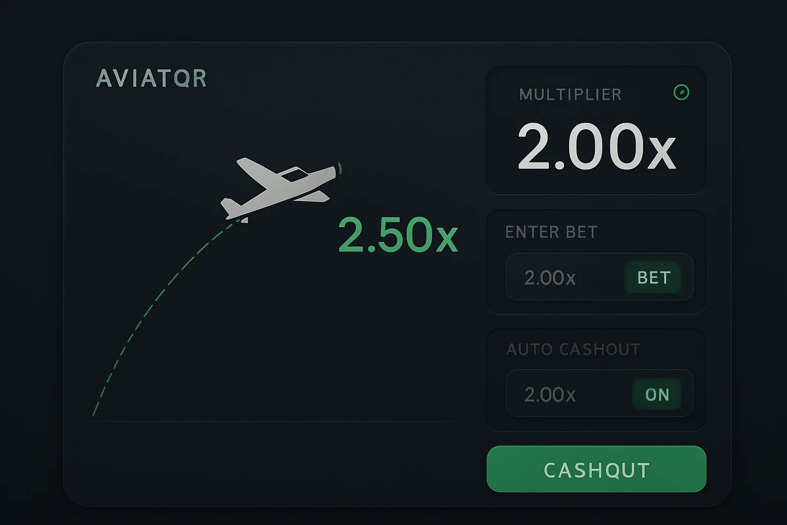 Interface do jogo Aviator com trajetória do avião, multiplicador e apostas PIX